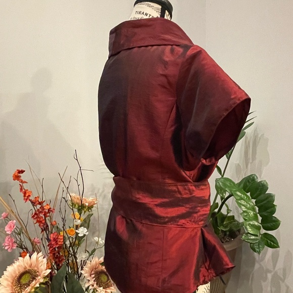 Dark Red Japanese Inspired Blouse - Picture 5 of 9